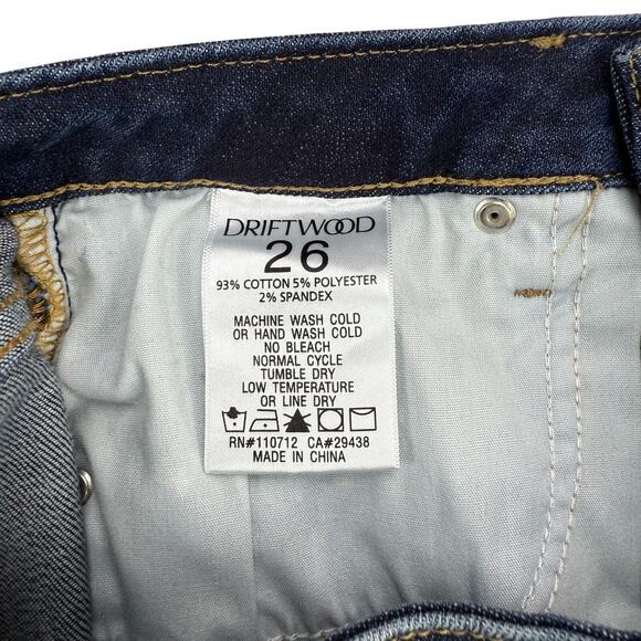 DRIFTWOOD Jackie Floral Embroidery Skinny High Rise Jean Size 26 - Picture 5 of 6